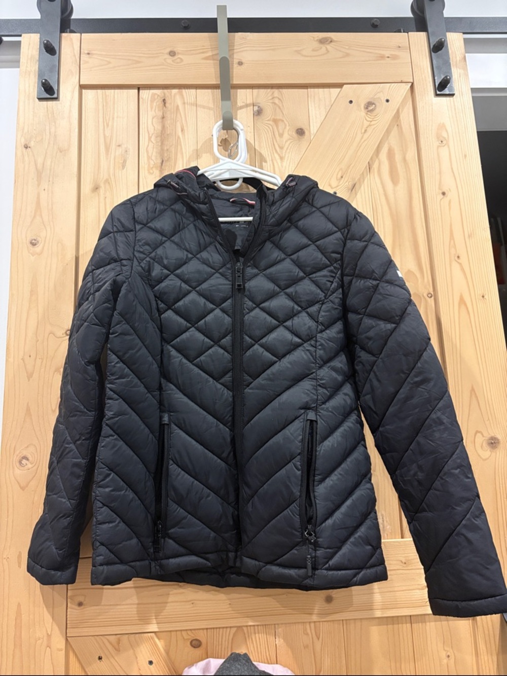 Tommy Hilfiger Black Quilted Hooded Puffer Jacket